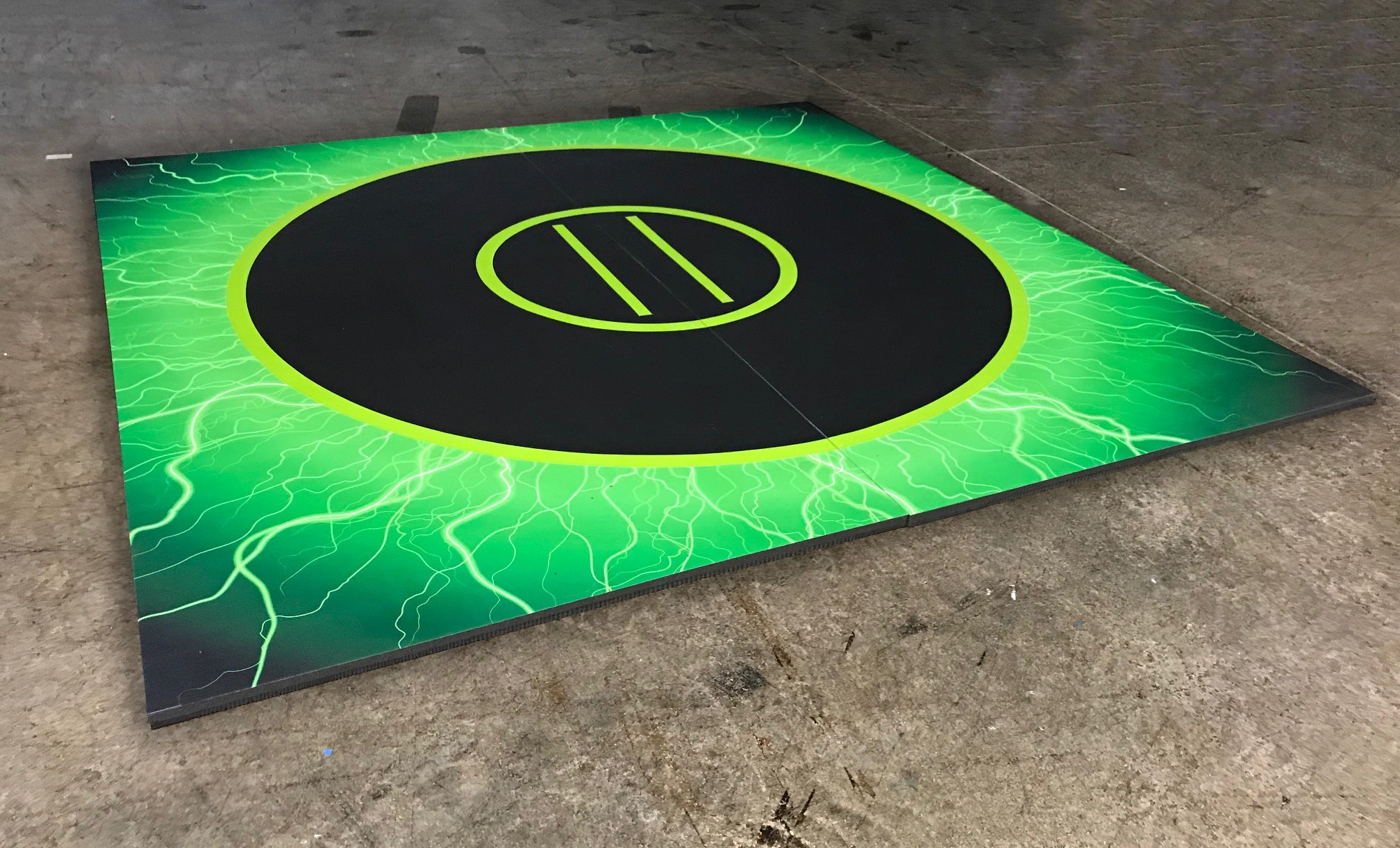 Lightning Digitally Printed 10'x10'x1.38" Roll-Up Wrestling Mat