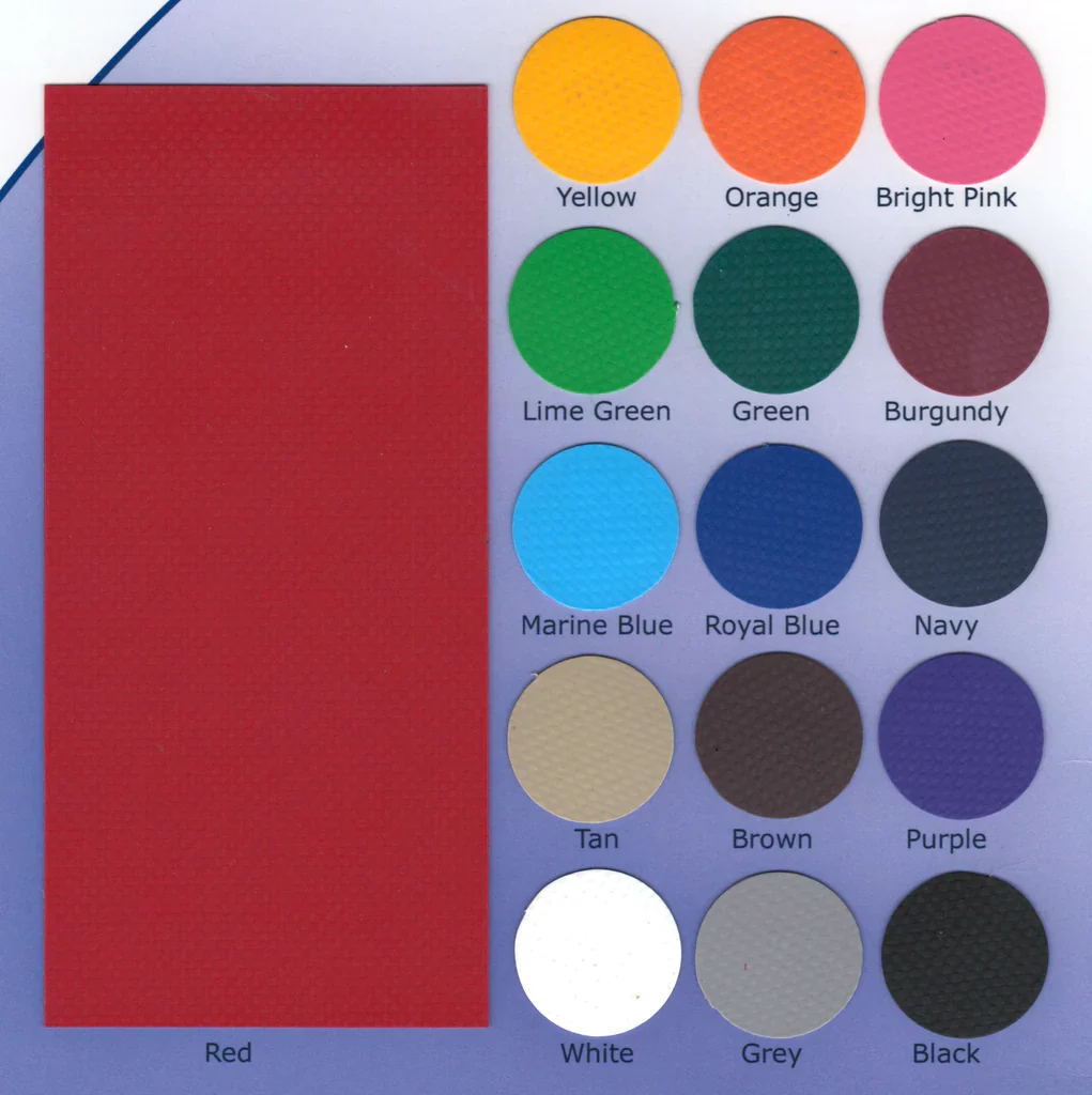 14 oz Vinyl and 18 oz Vinyl Color Samples 3" x 7"