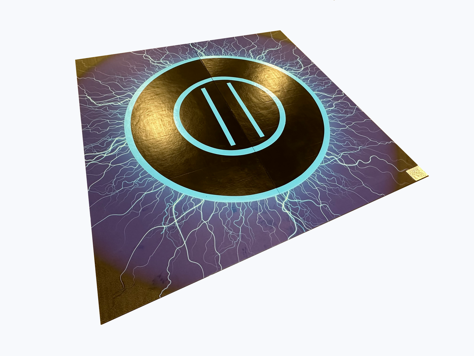 Lightning Digitally Printed 10'x10'x1.38" Roll-Up Wrestling Mat