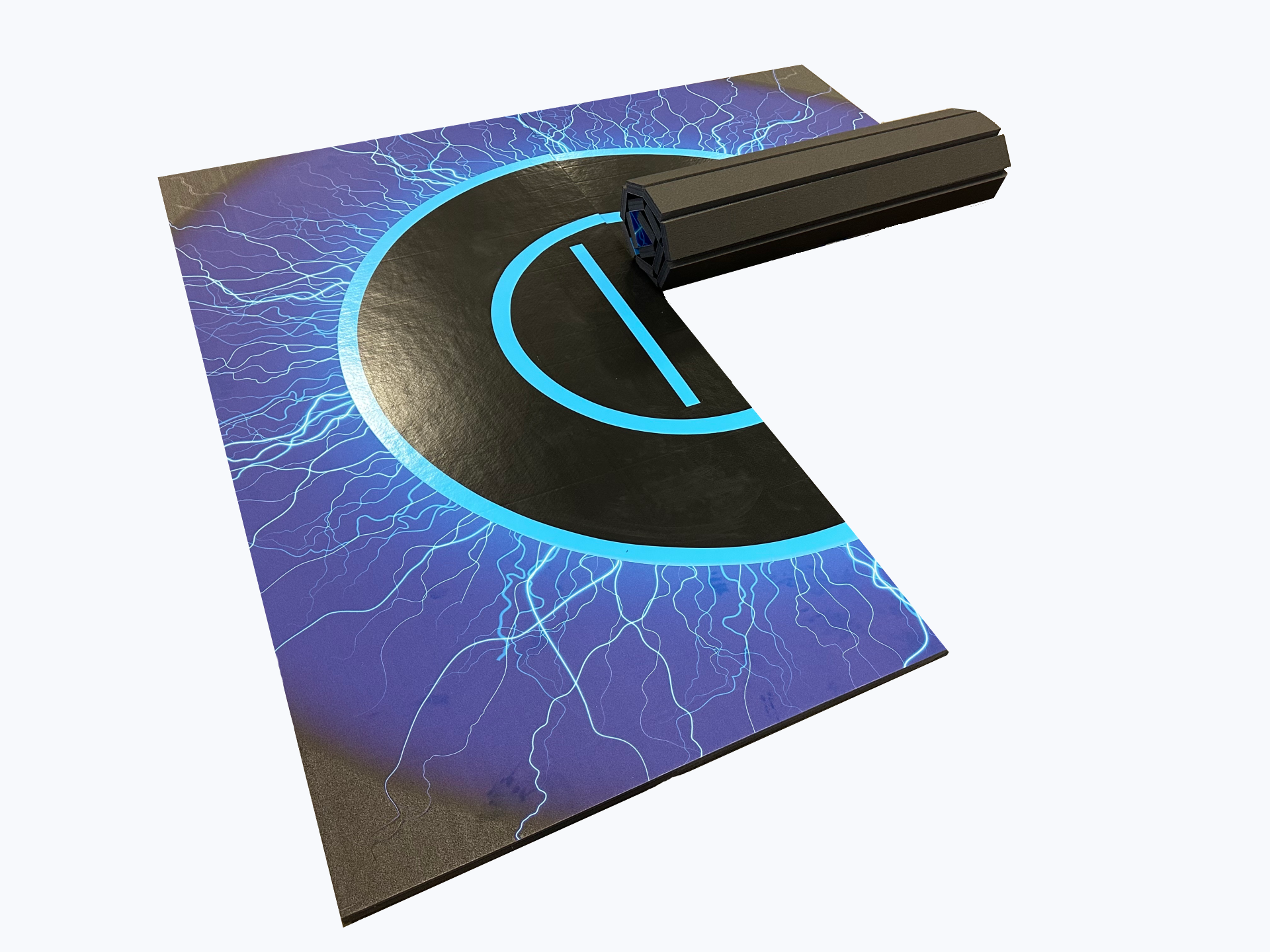 Lightning Digitally Printed 10'x10'x1.38" Roll-Up Wrestling Mat