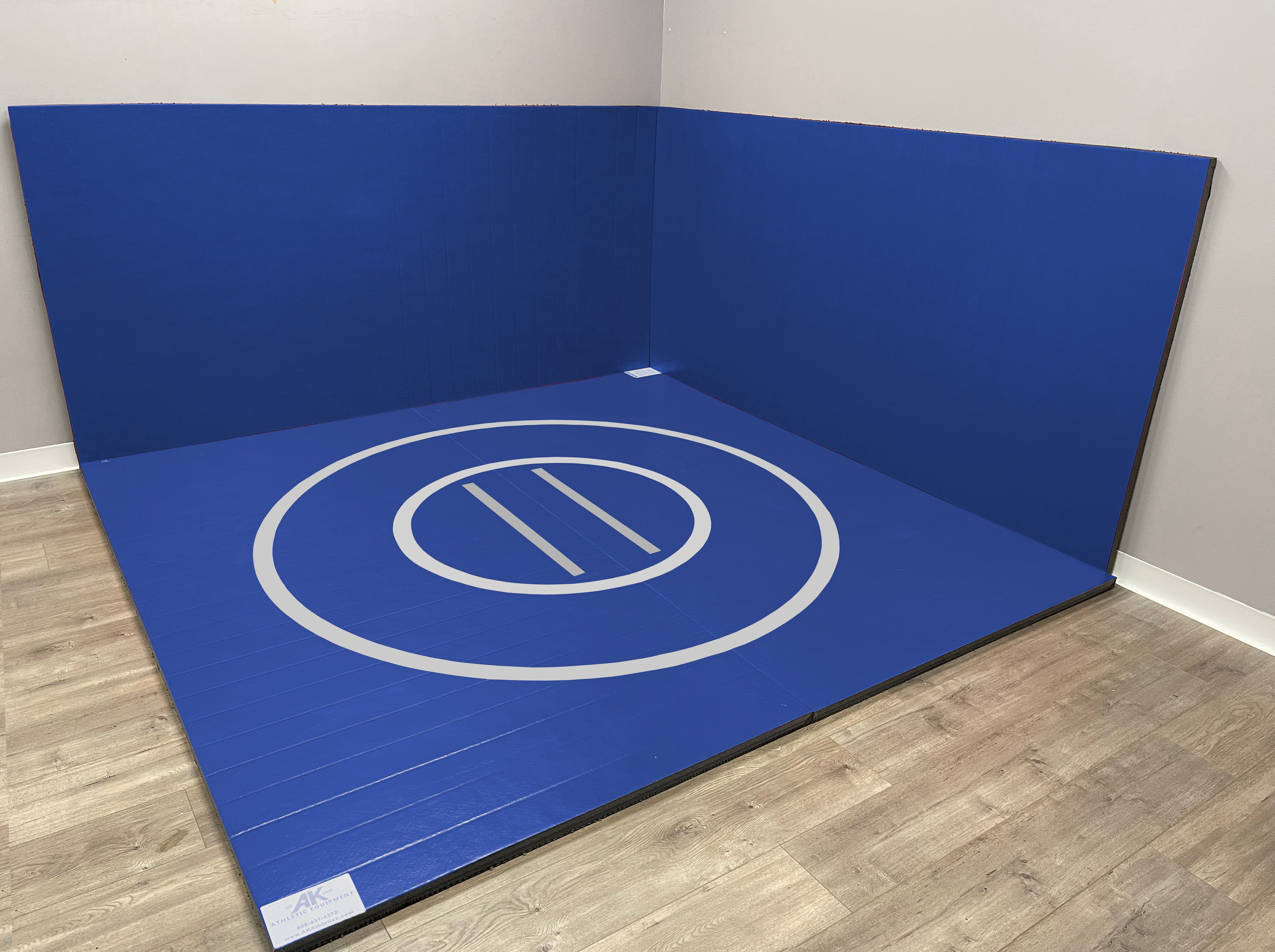 Instant Wrestling Room 12' x 12' wrestling mat and Removable Roll Up Wall Pads Package