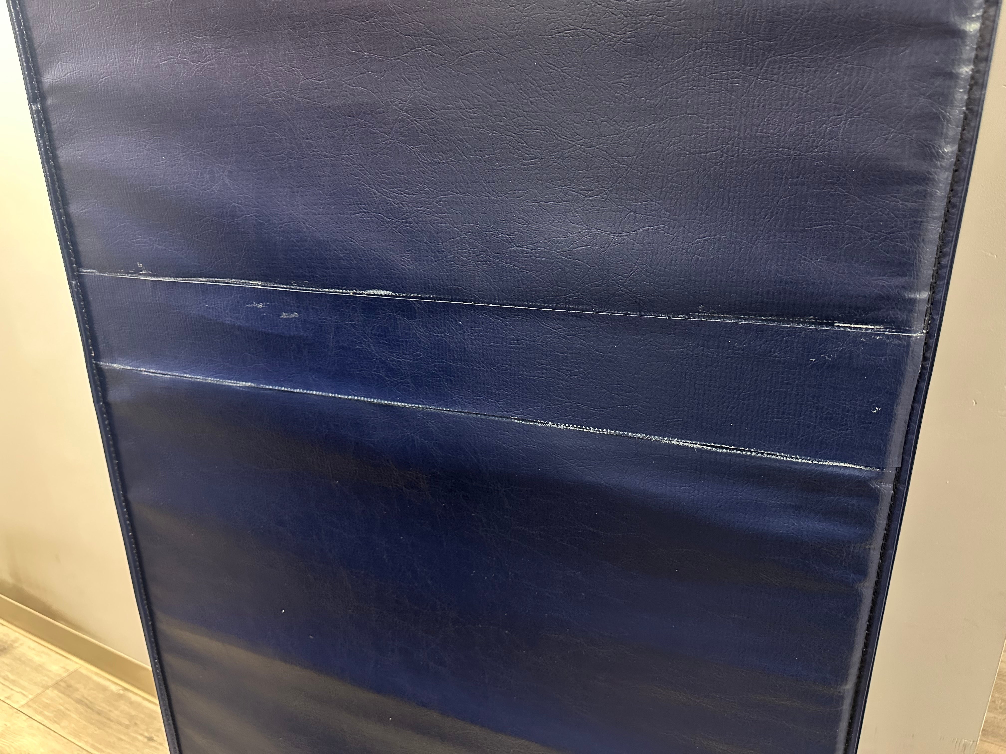 Clearance 6' Tall x 10' Wide x 2" Thick Removable Folding Gym Wall Pad- Texan Blue Repaired on Backside