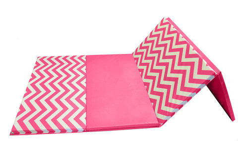 pink and white folding tumbling mat cheerleading mat