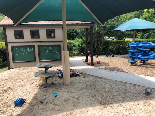 Outdoor playground post pad