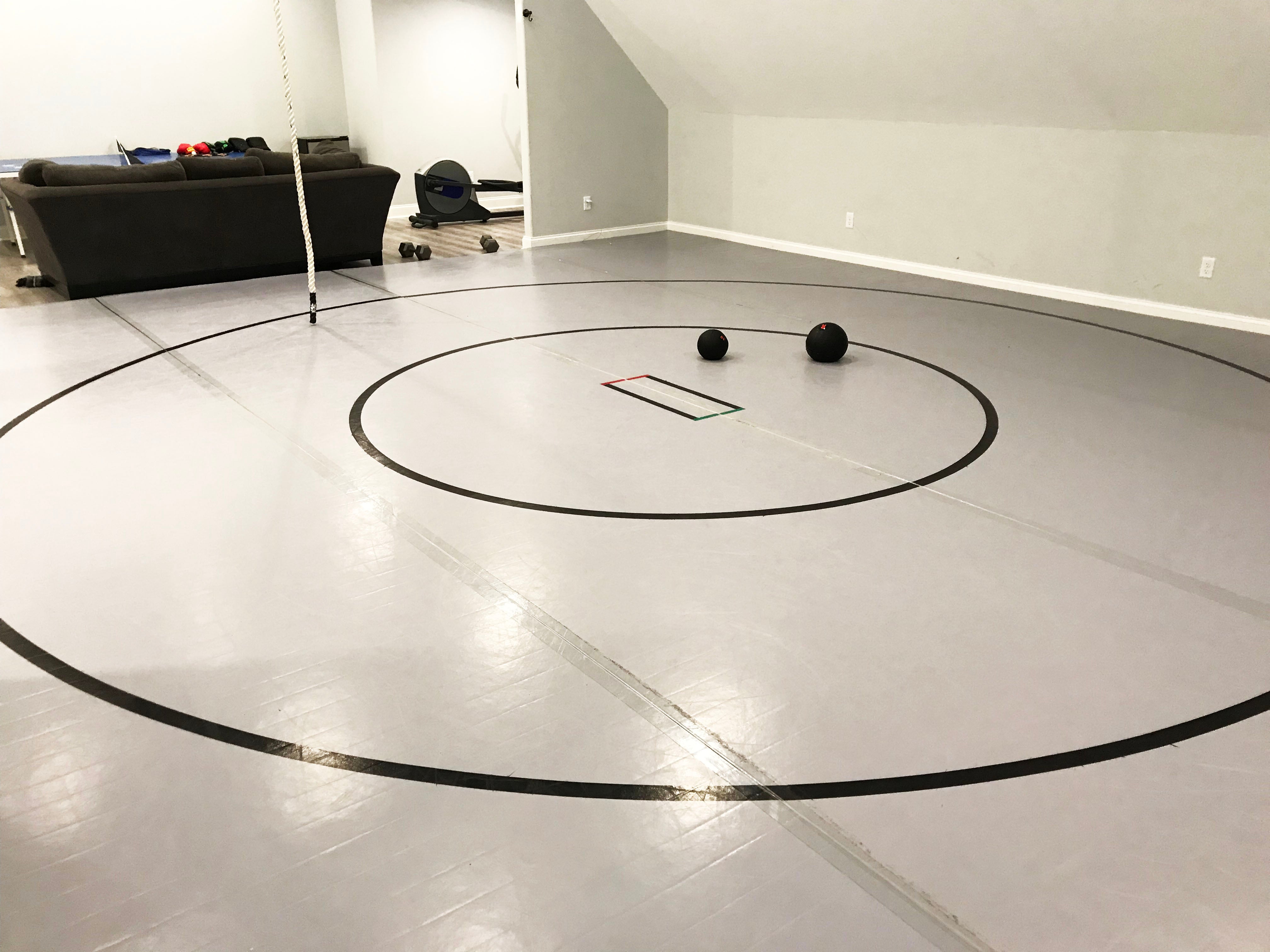 Workout Room Smooth Grey Wrestling Mat for Sale