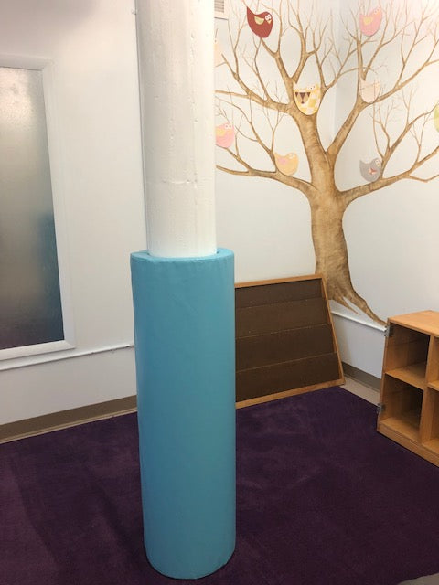 blue daycare pole safety cover