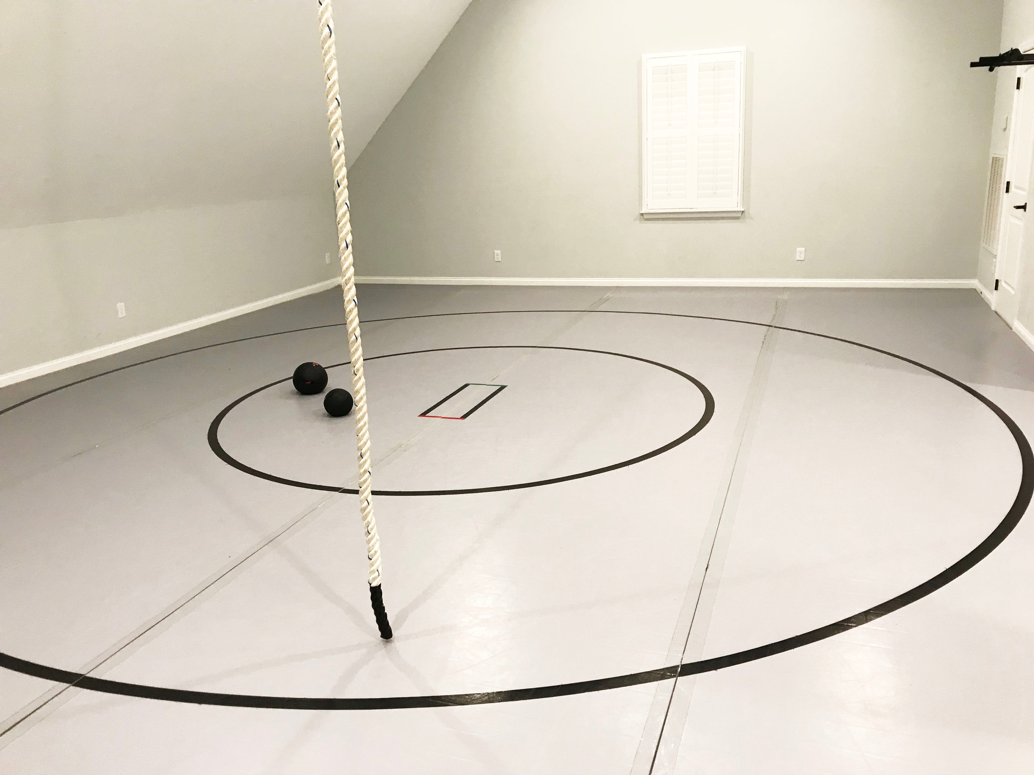 Custom Gray AK Wrestling Mat for Home Workout Room