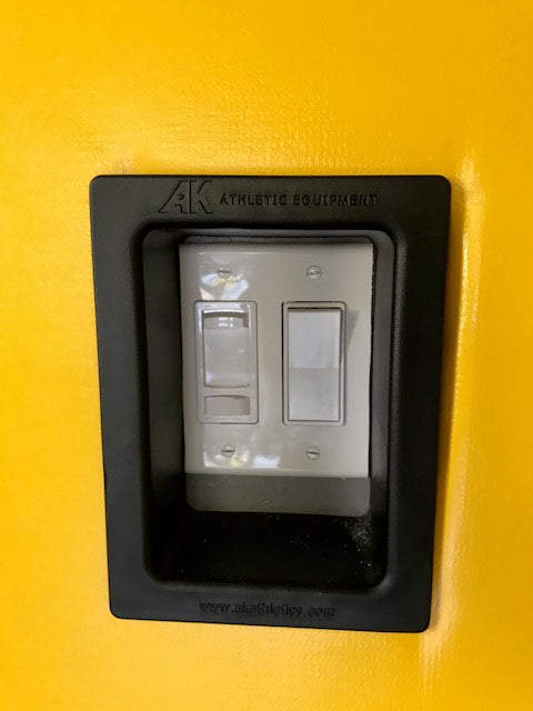 AK Athletics wall pad insert cutout for light switch