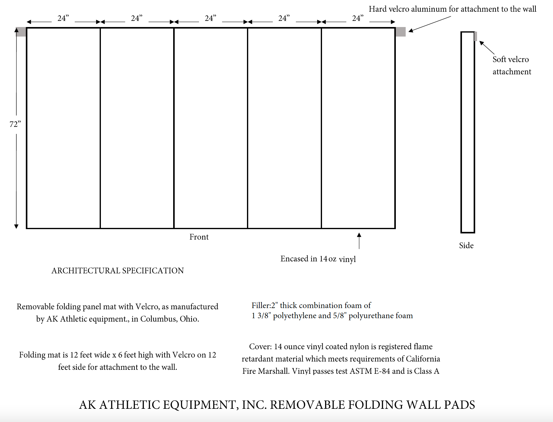 Wall Padding Architectural Spec Drawing