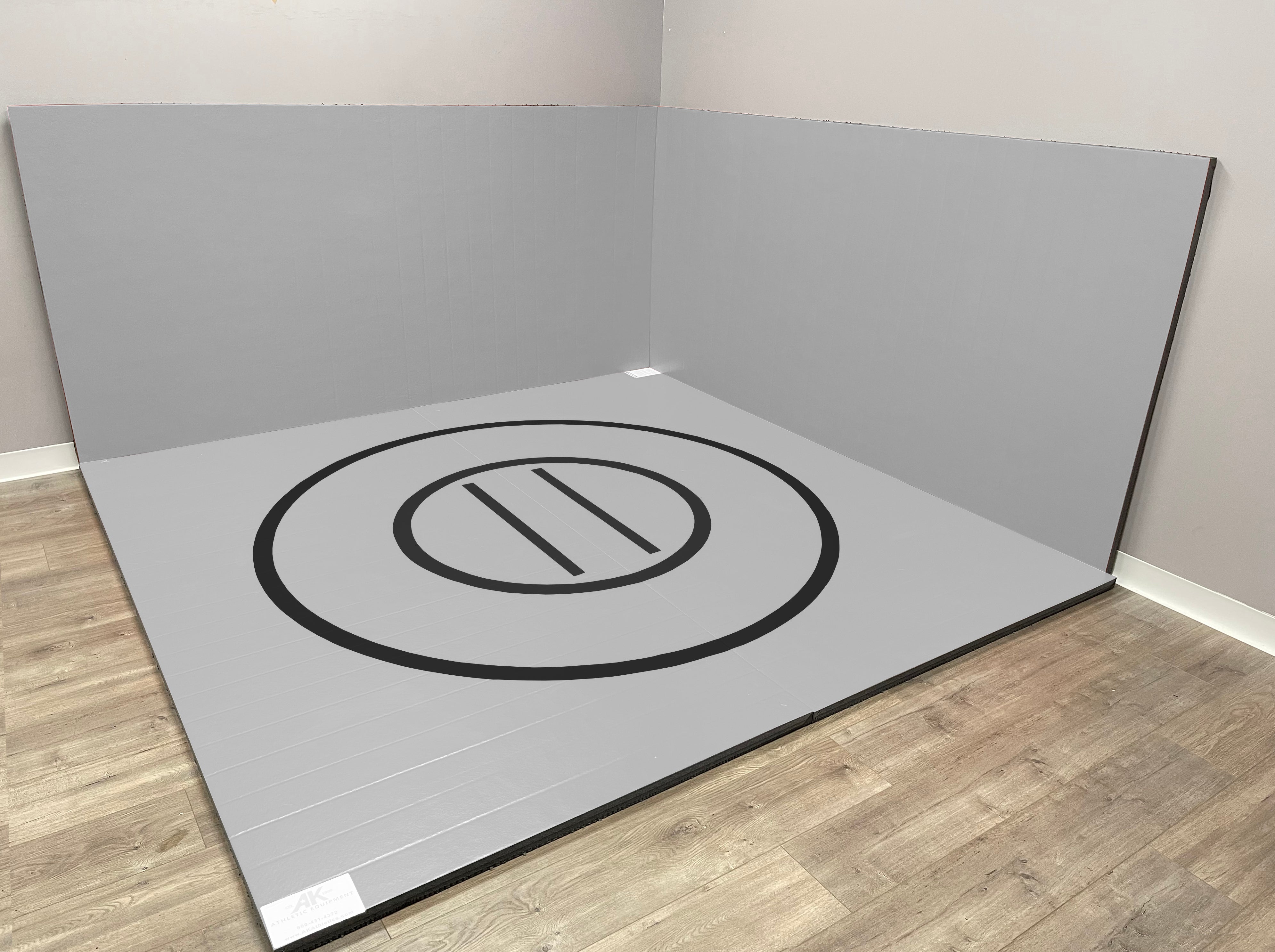 Instant Wrestling Room 8' x 8' wrestling mat and Removable Roll Up Wall Pads Package