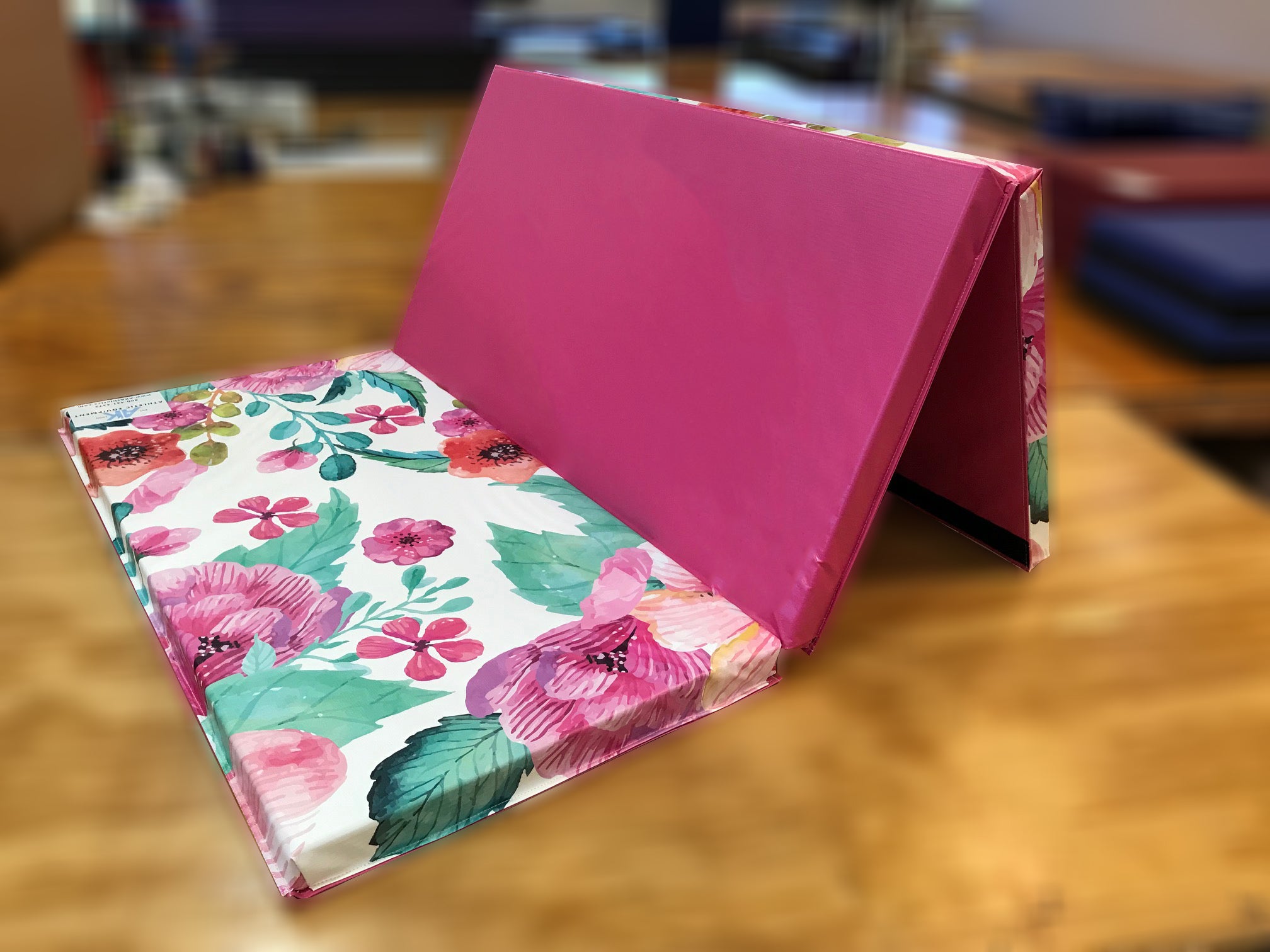 Spring Floral Print 4' x 6' x 2" Intermediate Folding Gymnastics Mat