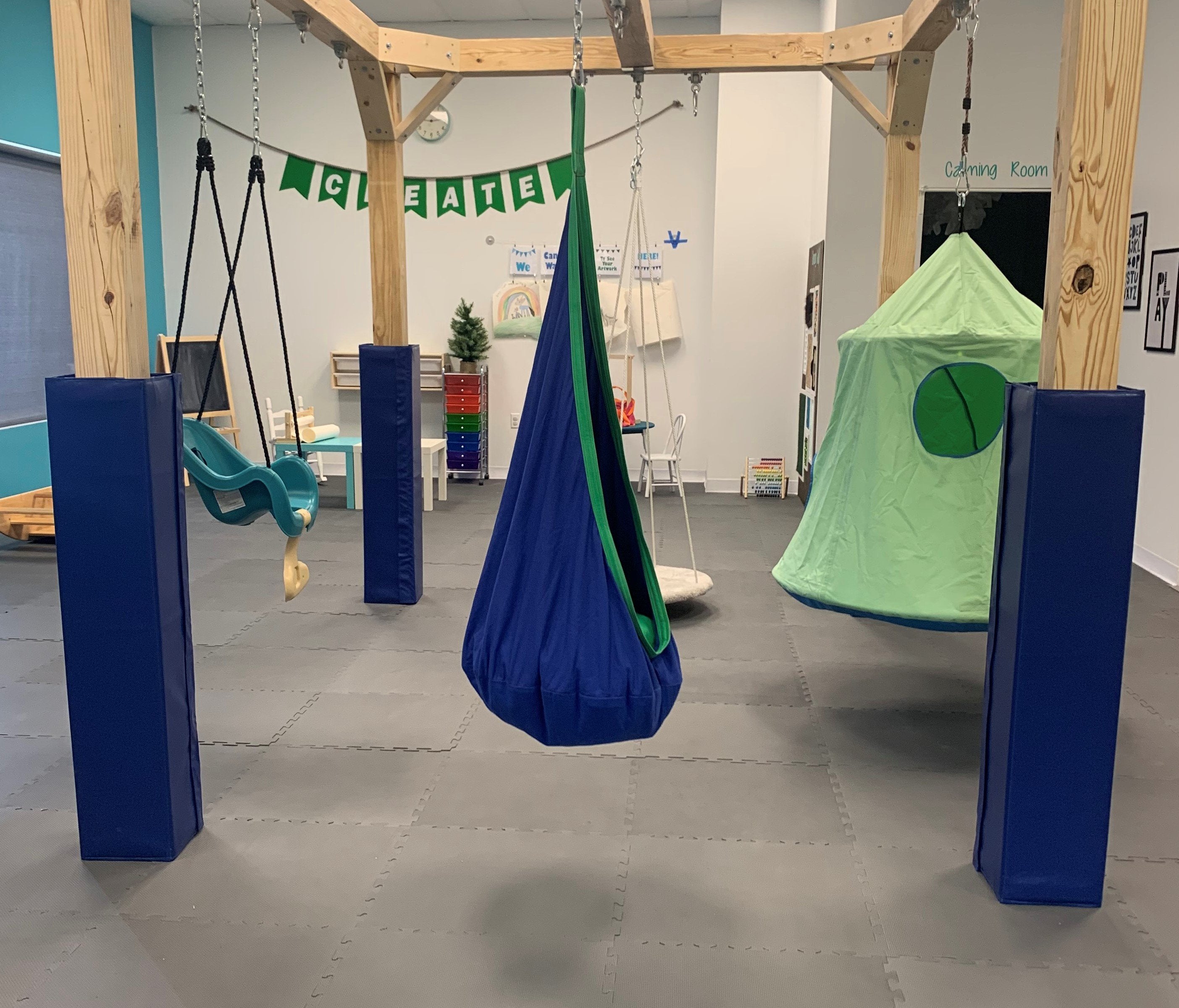 Sensory therapy room protecting padding