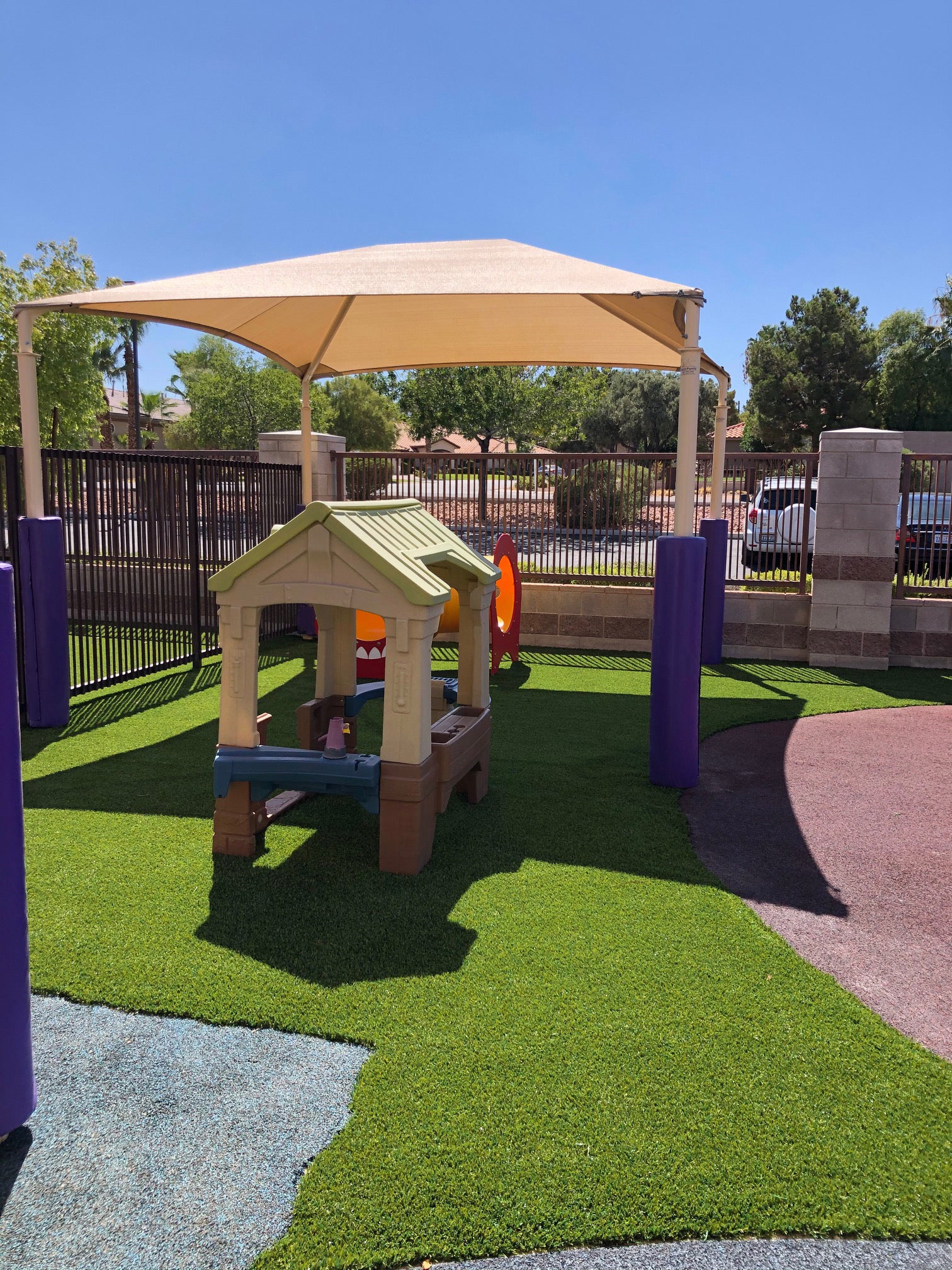 Playground Shade Canopy Pole Pad Purple