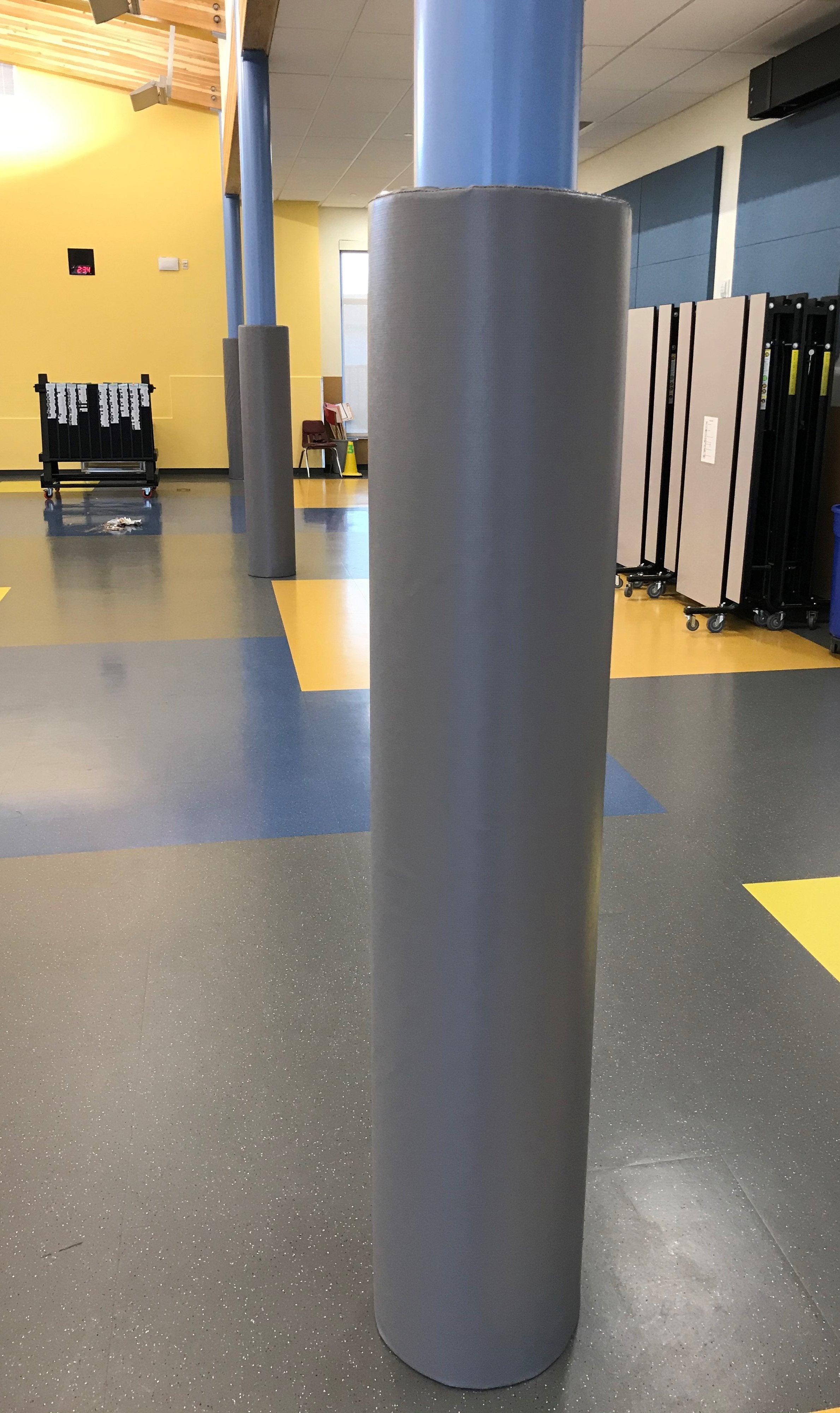 school pole safety pad grey