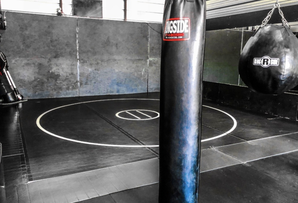 Black Wrestling Mat in Boxing Gym