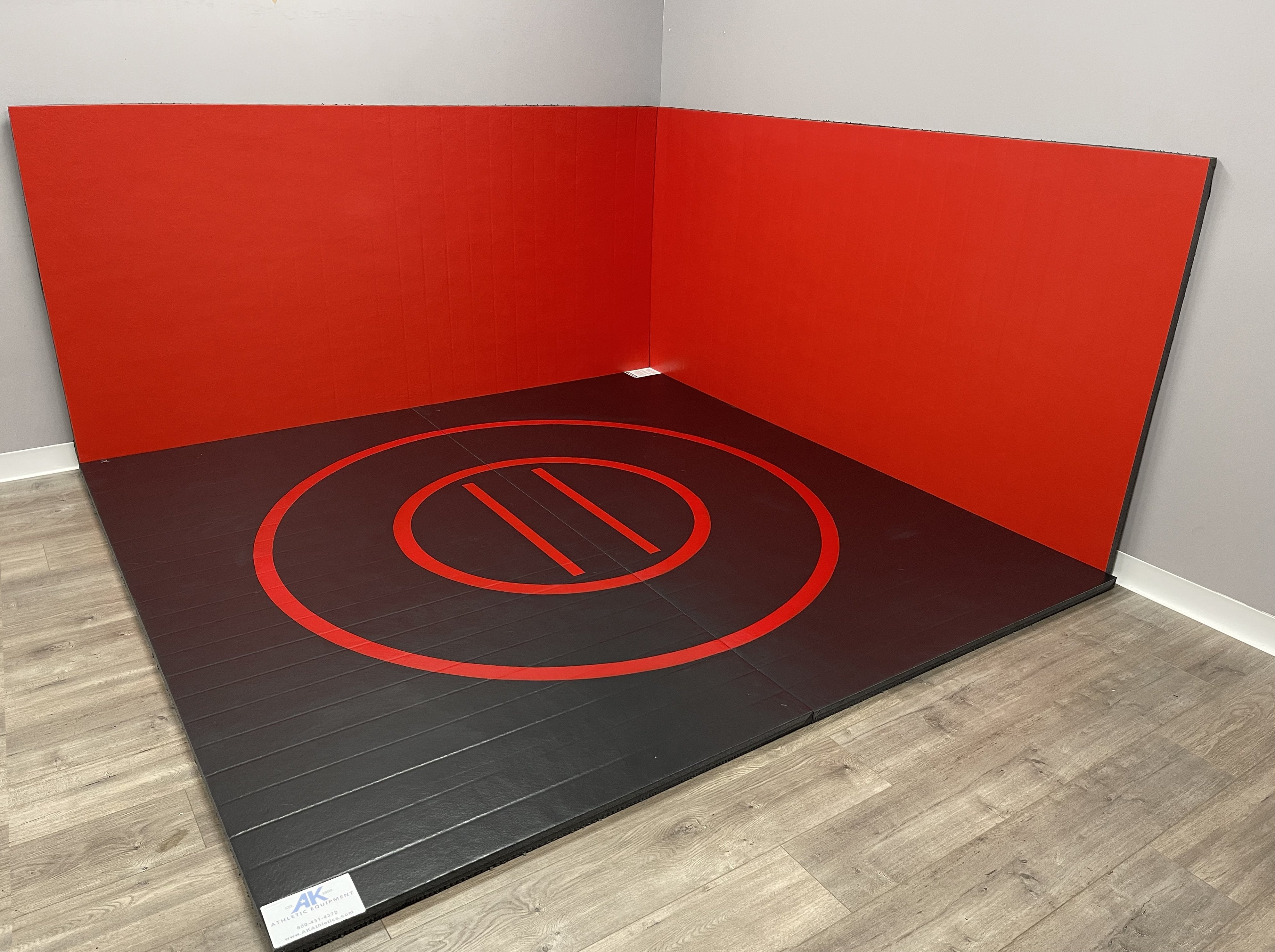 Instant Wrestling Room 12' x 12' wrestling mat and Removable Roll Up Wall Pads Package