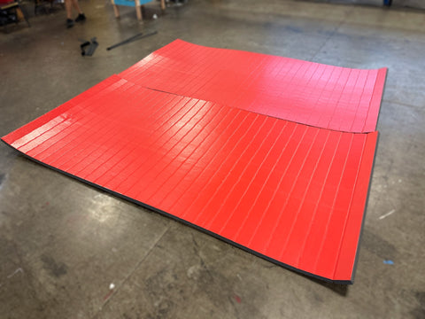 Clearance 10' x 10' x 1 3/8" Roll-Up Wrestling Mat - Red with no circles or lines