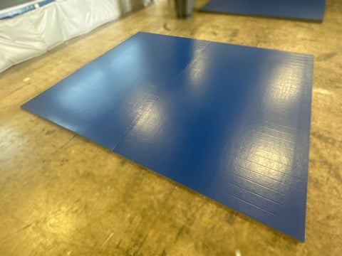 Clearance 10' x 12' x 1 3/8" Roll-Up Wrestling Mat - Blue with no circles or lines