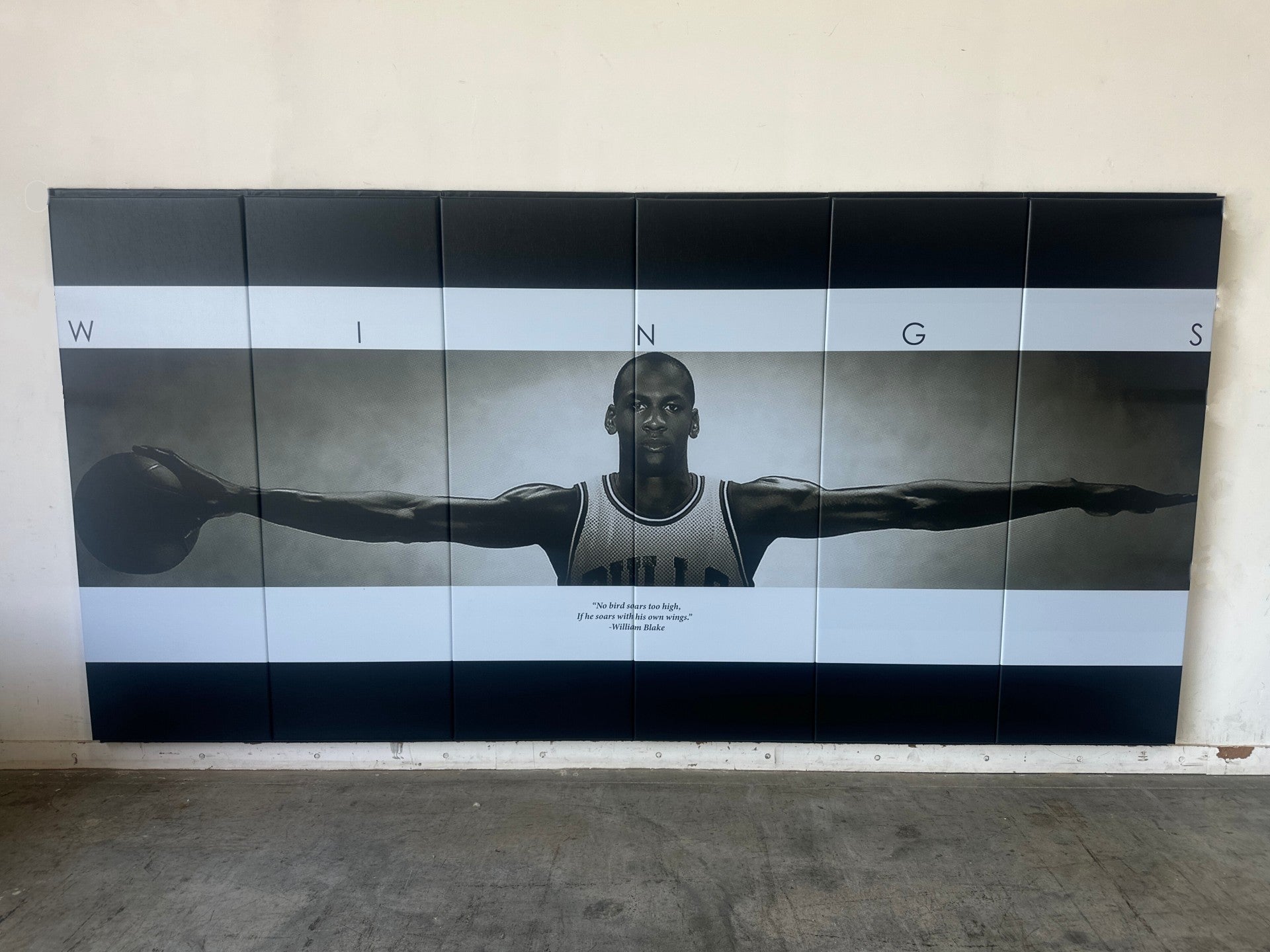 Clearance Digitally Printed Logo Wood Backed Wall padding- 6' x 12' x 2" thick