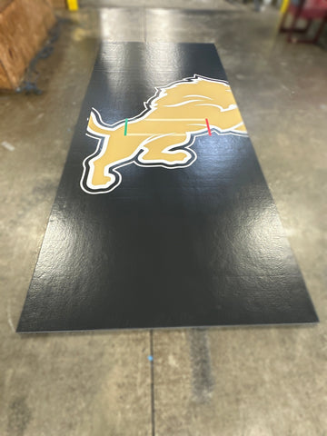 Clearance 6' x 14' x 1 3/8" Roll-Up Wrestling Mat - Remnant Lion logo