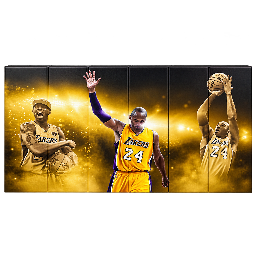 Clearance Digitally Printed 6' x 12' x 2" Removable Folding Gym Wall Pad- Kobe Logo