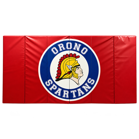 Clearance Digitally Printed 6' x 12' x 2" Removable Folding Gym Wall Pad- Spartans Logo