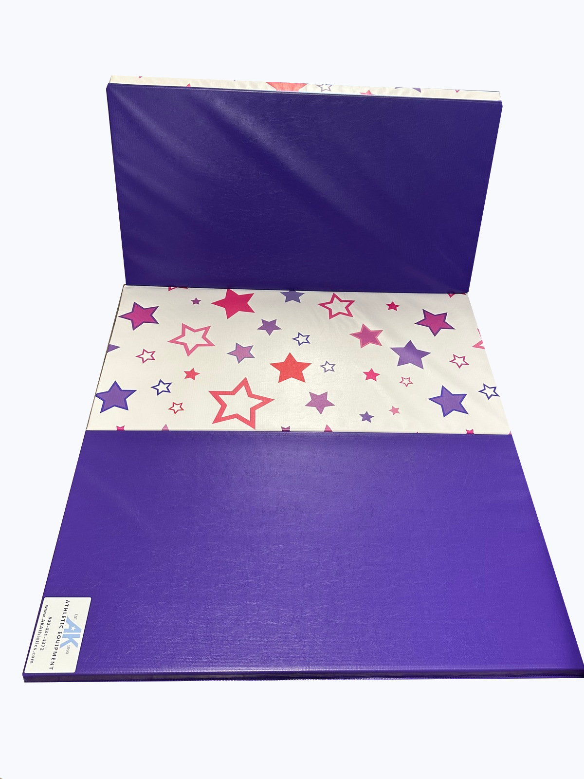 CLEARANCE Purple Stars 4' x 8' x2" Intermediate Level Folding Gymnastics Mat