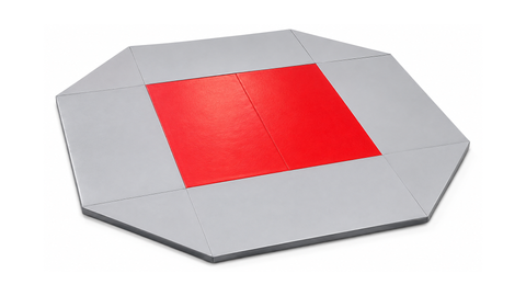 Remnant Octagon Wrestling mat Gray and Red Vinyl 8' x 8' x 1.38"