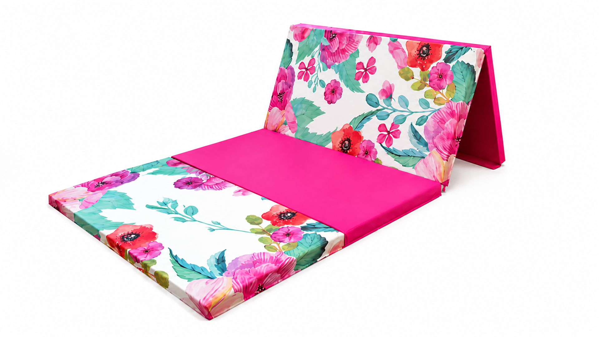Spring Floral 4' x 8' x 2" Intermediate Level Folding Gymnastics Mat