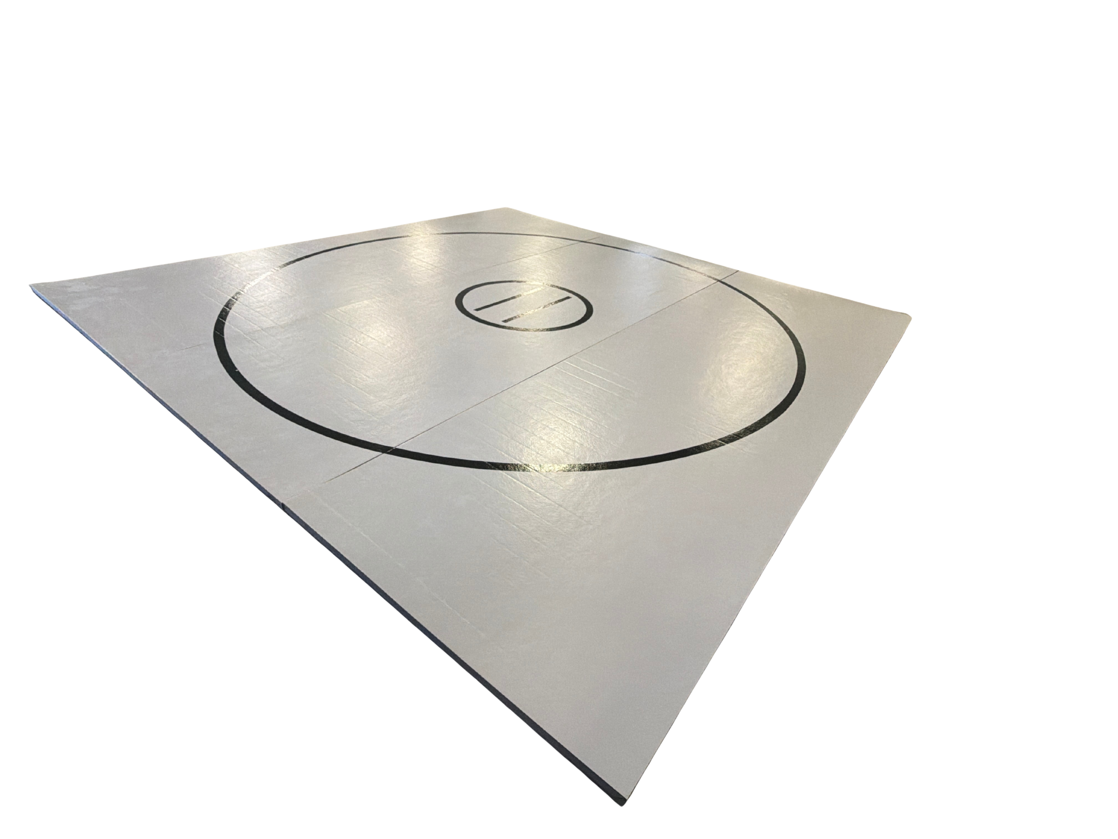 CLEARANCE Standard Roll-Up Wrestling Mat 15' x 15' x 1 3/8"- Grey with Black Circles and Lines