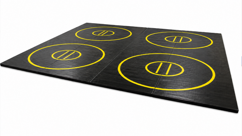 Standard Roll-Up Wrestling Mat 20' x 20' x 1 3/8" with Four Practice Circles