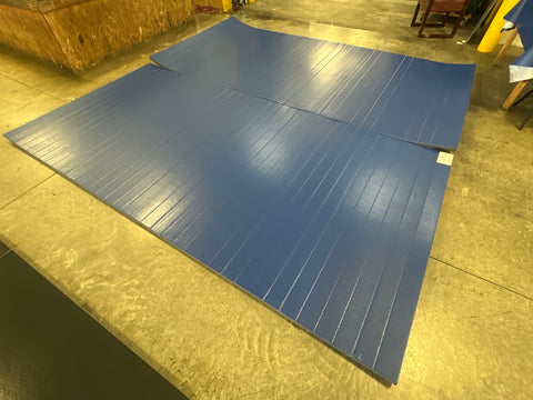 Clearance 12' x 12' x 1 3/8" Roll-Up Wrestling Mat - Blue Mat with No Circles or Lines
