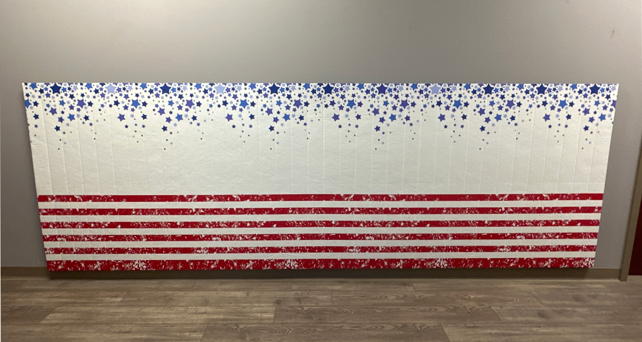 Stars and Stripes - Easy Stick Roll Up Gym Wall Pad-  4'x12'x1.38"