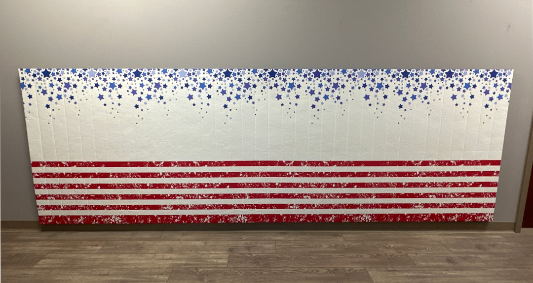 Stars and Stripes - Easy Stick Roll Up Gym Wall Pad-  4&
