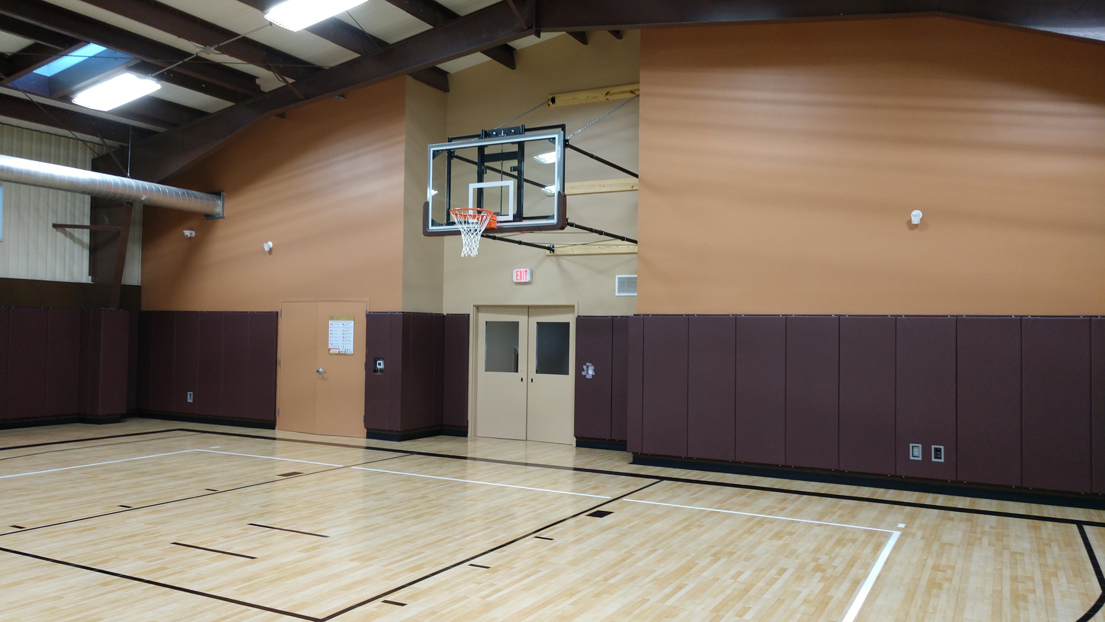 AK Athletics gym wall padding, 6' tall gym wall padding, gym wall pads, brown basketball wall mats, wall mats for gym, gymnasium wall padding