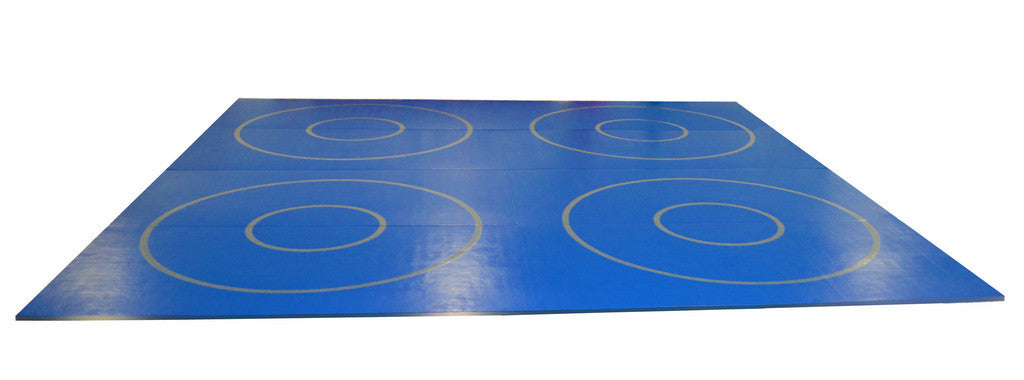 20' x 20' x 1 3/8 Roll-Up Wrestling Mat with Four Practice Circles
