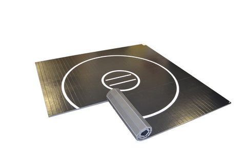 AK Athletics rollup wrestling mat black 15 foot light weight grappling mat