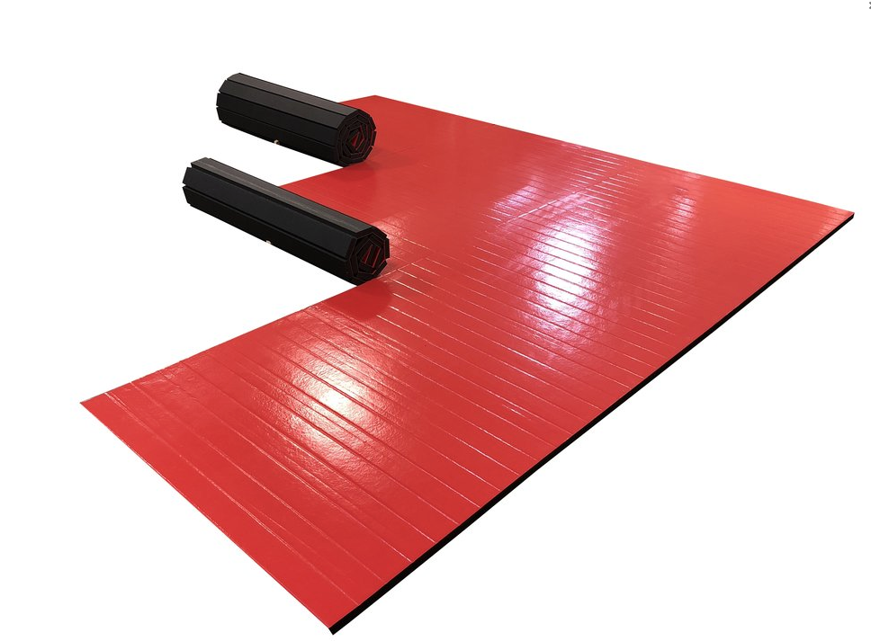 Red wrestling/MMA mats. Great for home workouts, private gyms and facilities. Customize the size shape and design. Digitally printed mats available. 