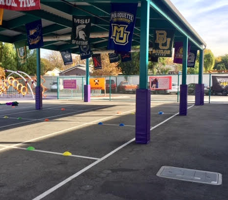outdoor playground pole padding purple for sale