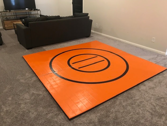 8' x 8' x 1 3/8" Orange Roll-Up Wrestling Mat