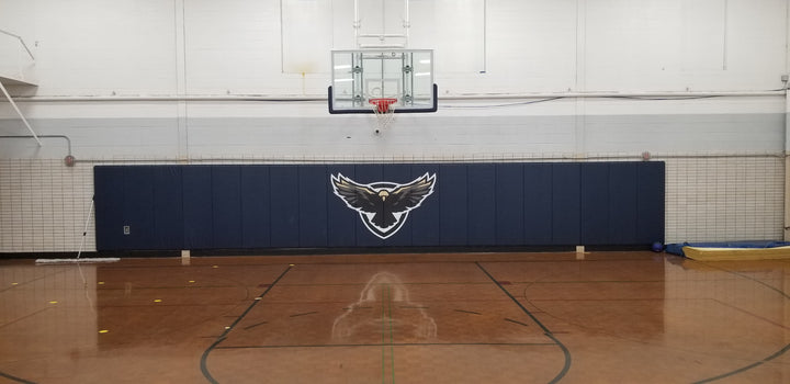 digitally printed gym wall padding, gym wall padding, logo on gym wall pads, gym wall padding, ak athletics review, printed logo on wall padding
