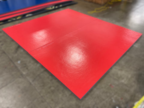 Clearance 9' x 10' x 1 3/8" Roll-Up Wrestling Mat Red