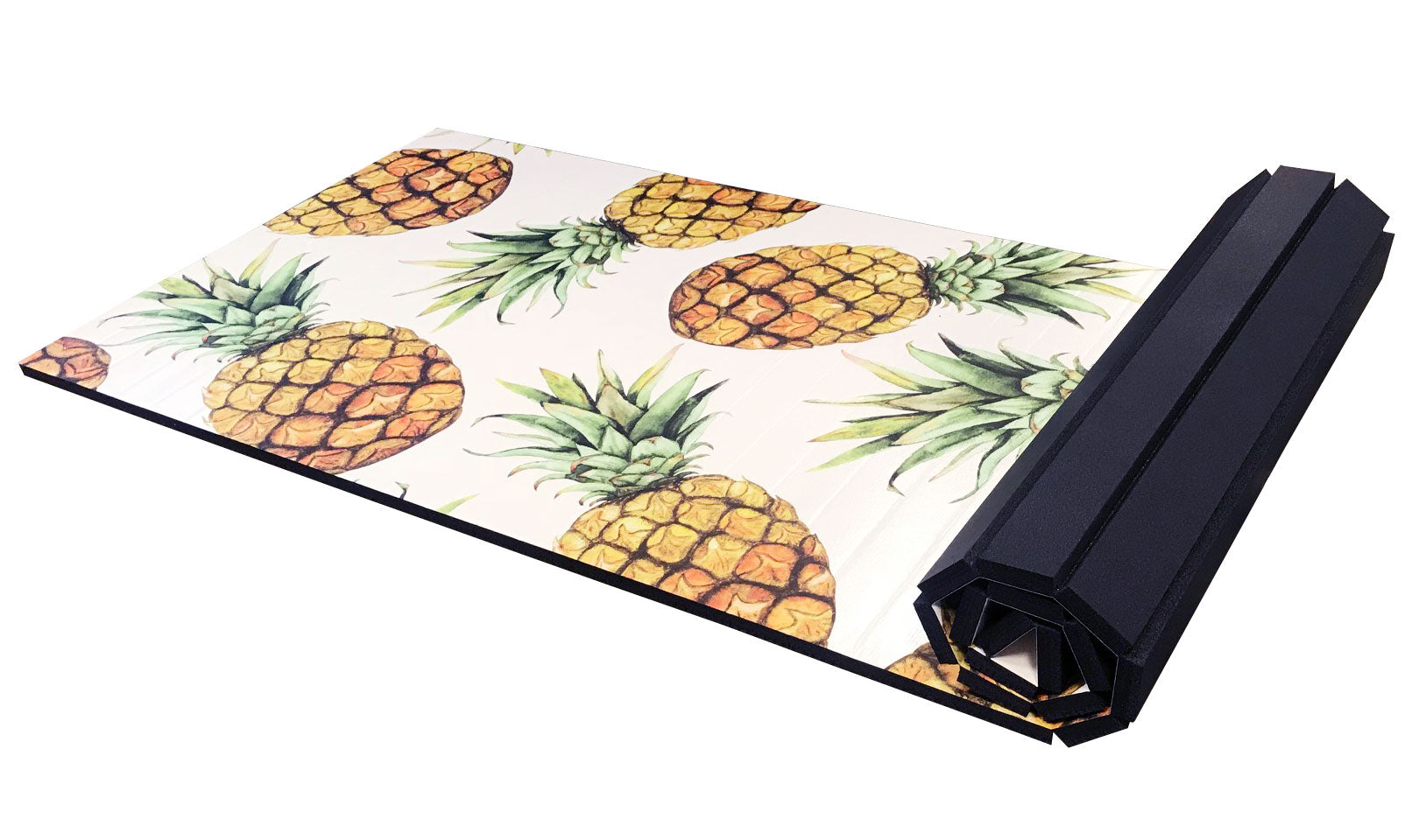 Roll Up Pineapple Print 4' x 12' x 1 3/8" Advanced Level Gymnastics Mat
