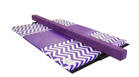 Chevron Print Gymnastics Balance Beam and Folding Mat Combo Package