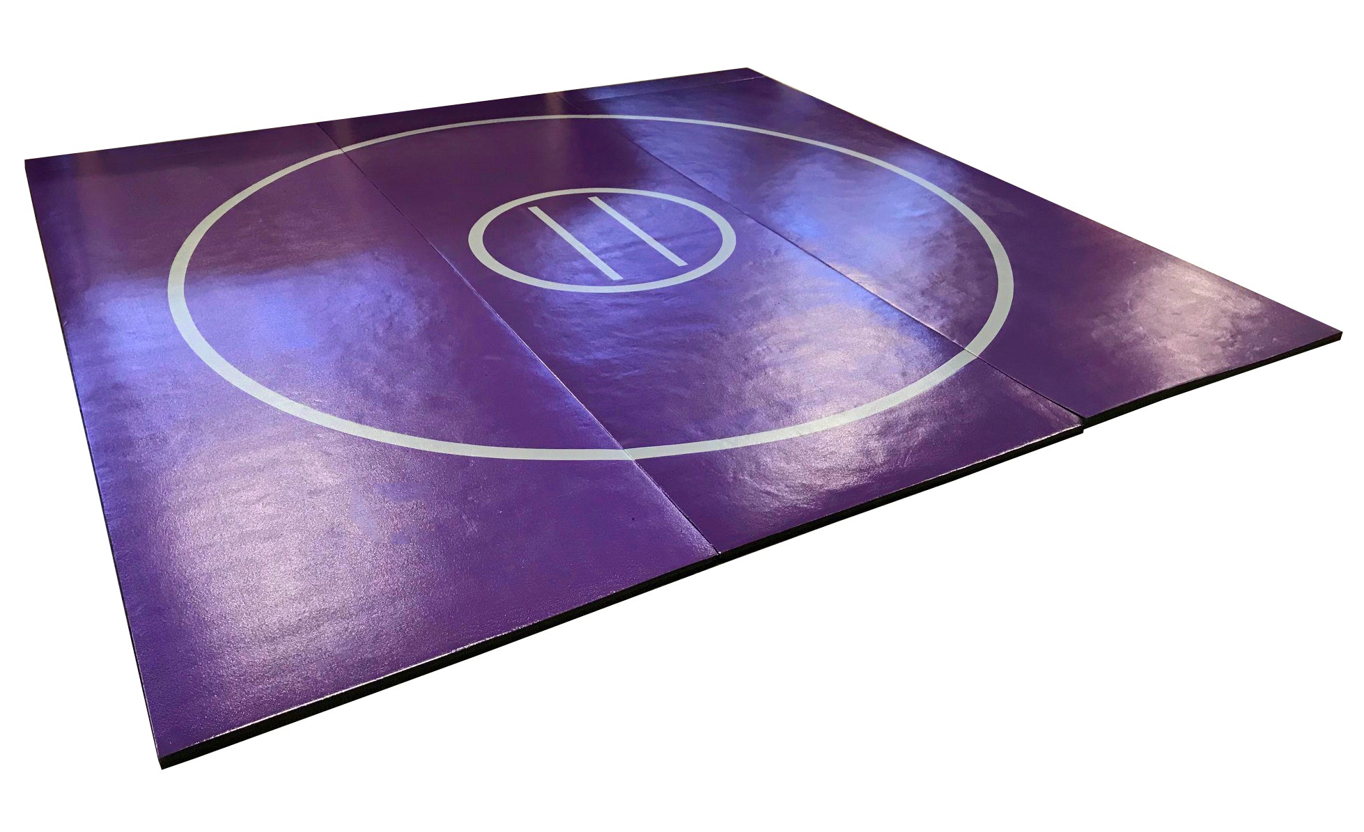 12' x 12' x 1 3/8" Purple and Gray Roll-Up Wrestling Mat