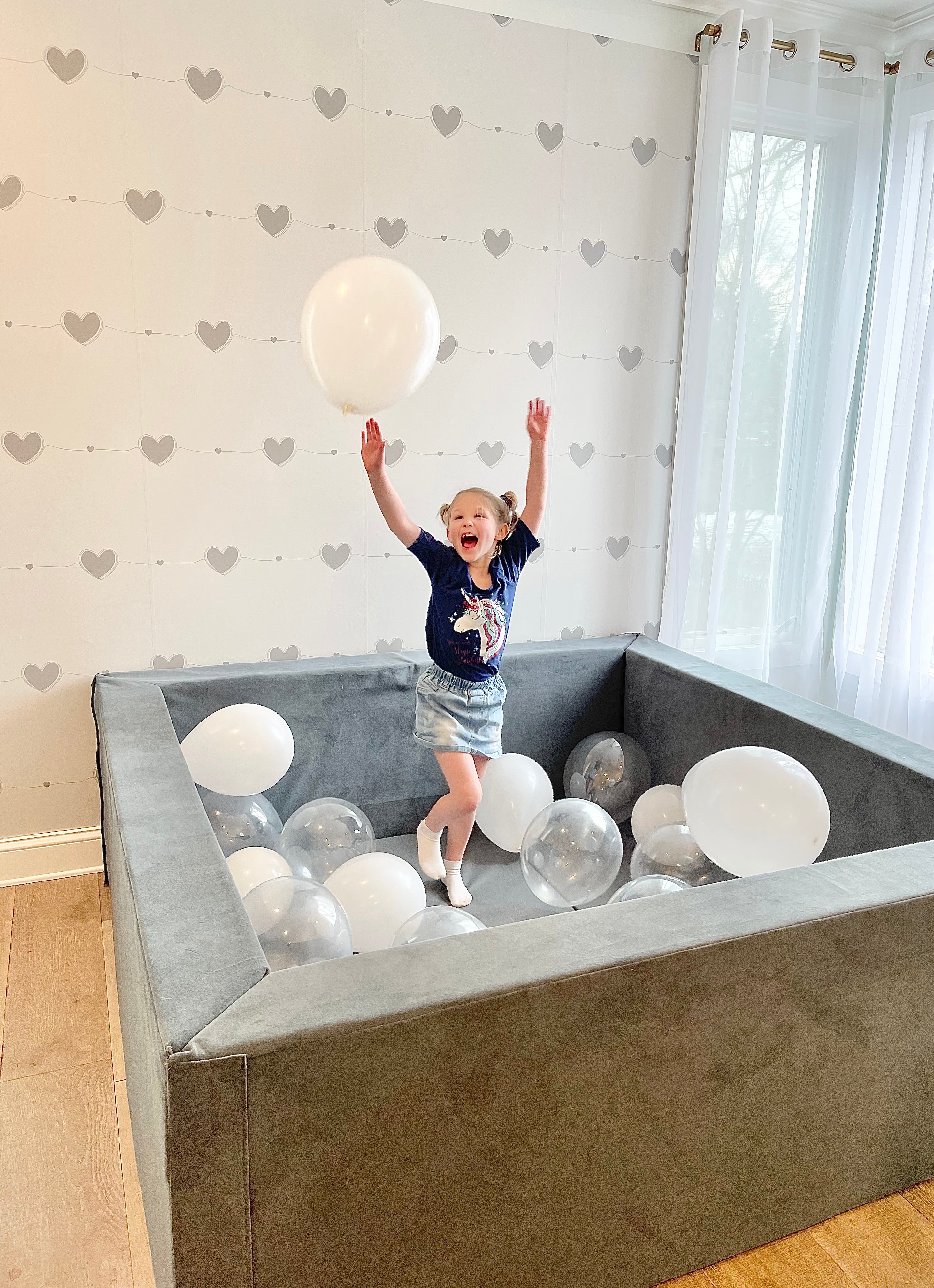 Luxury Micro Suede Giant Ball Pit 72" x 72" Dusty Teal